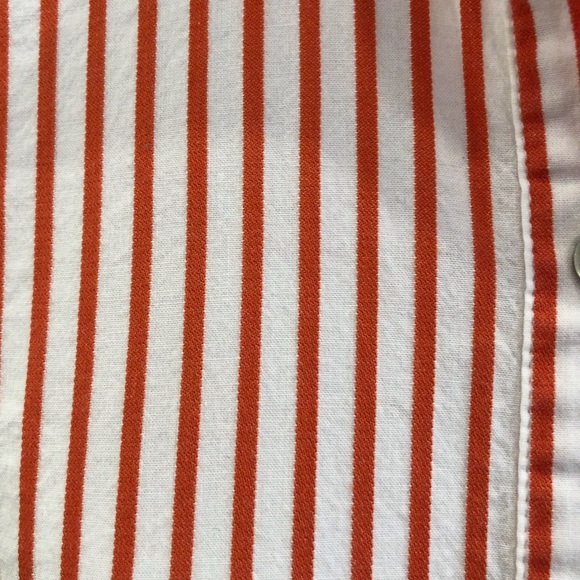 Additions by Chico’s White and Orange Stripe Button Down Top, Size 1 (M) - Picture 2 of 7